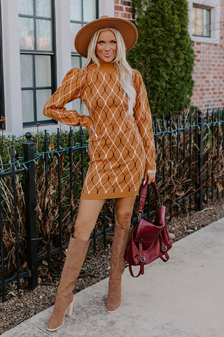 tan sweater dress